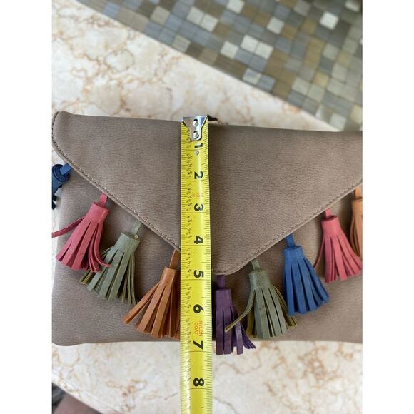 BAM forever clutch |convertible crossbody | multi colored tassels - Picture 3 of 12